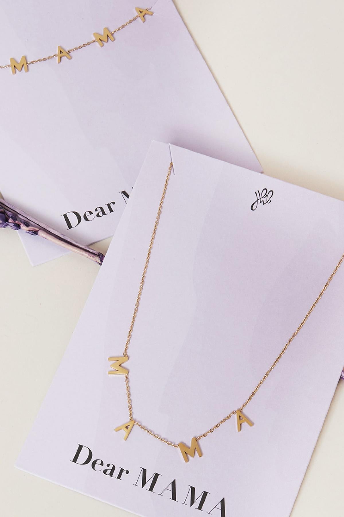 Necklace Dear Mama Gold Color Stainless Steel