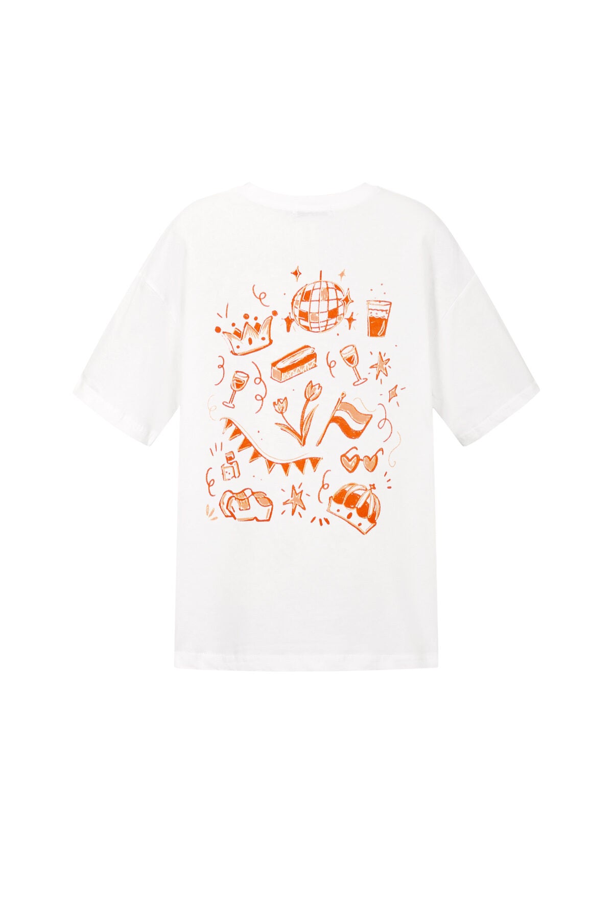 T-Shirt mit Kronen-Cartoonmuster