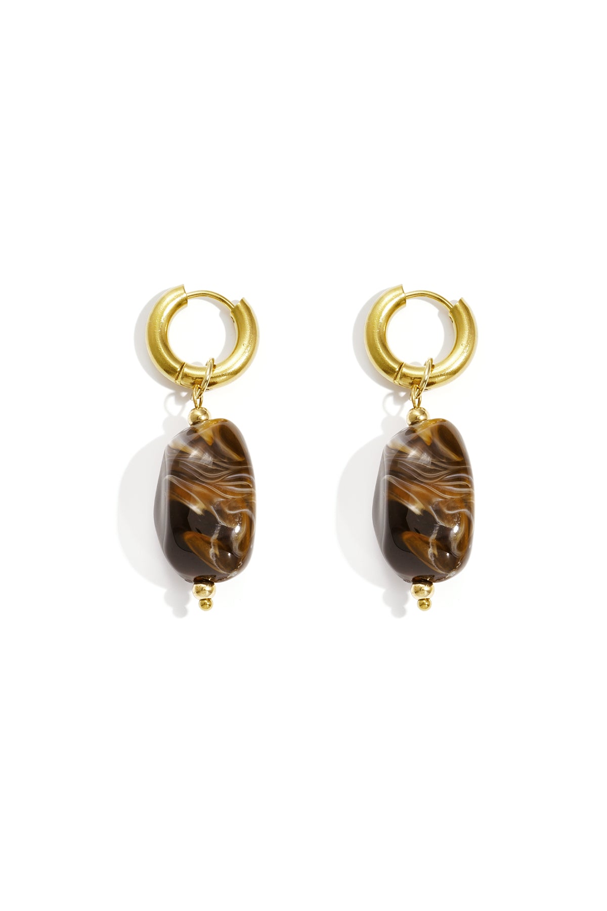 Earrings with organic beads