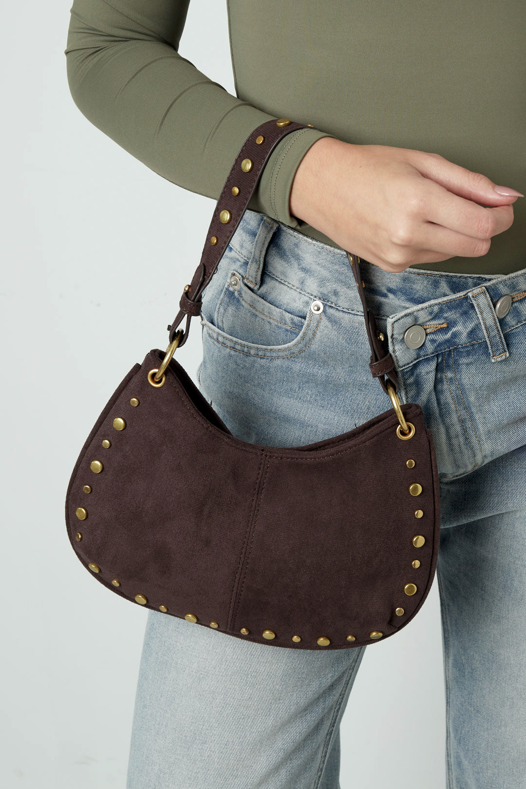 Shoulder Bags Rivet Casual Suede Daily Accessories
