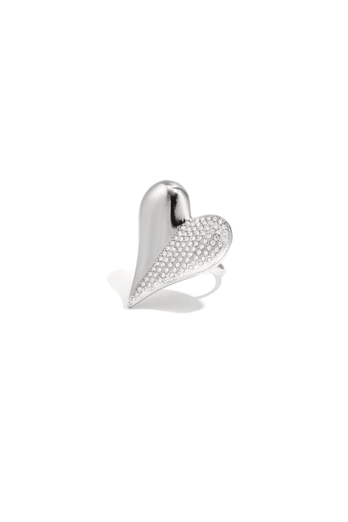 Statement-Ringe aus Edelstahl, Herzform, lässig-romantisch, Damenschmuck