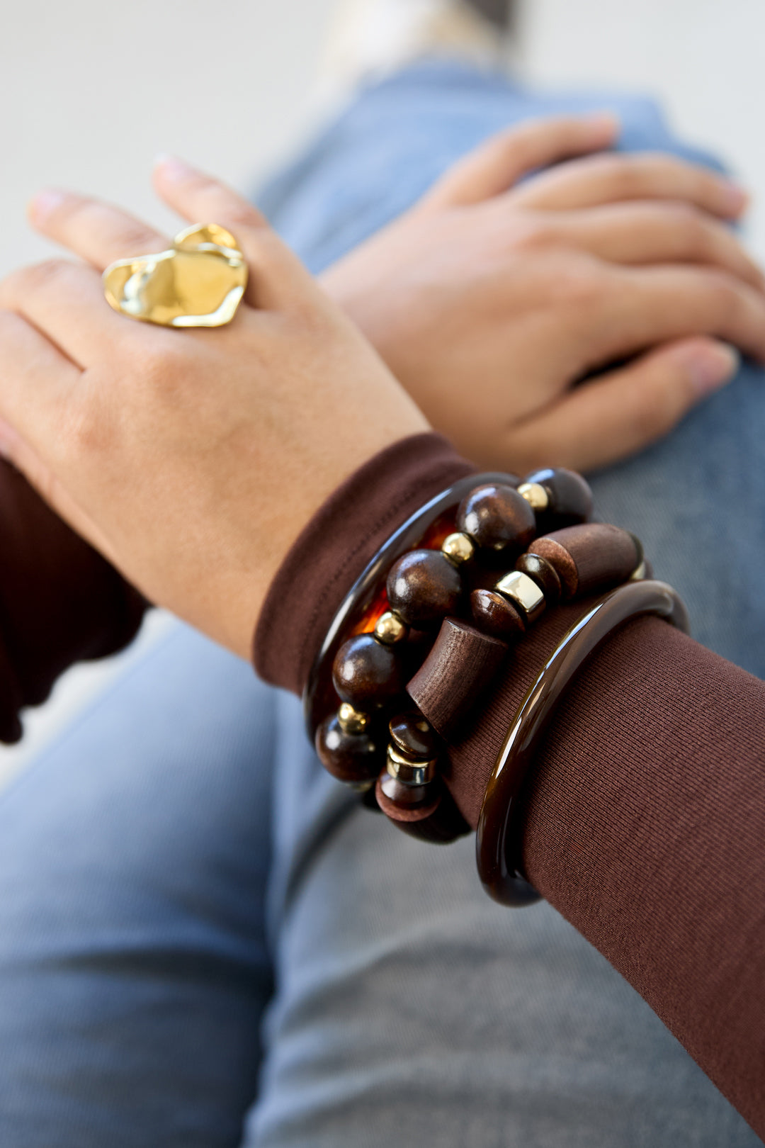 Holzperlenarmbänder, Retro-Stil, schlichte Alltagsserie, Damenschmuck