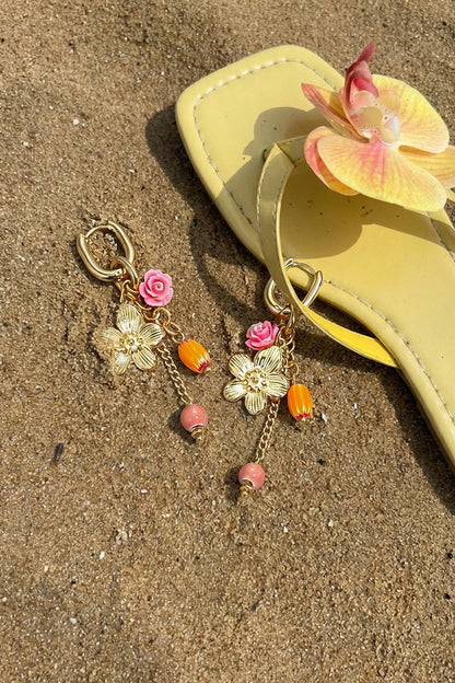 Ohrringe aus Edelstahlperlen, Blumenmuster, lässig-romantisch, Damenschmuck
