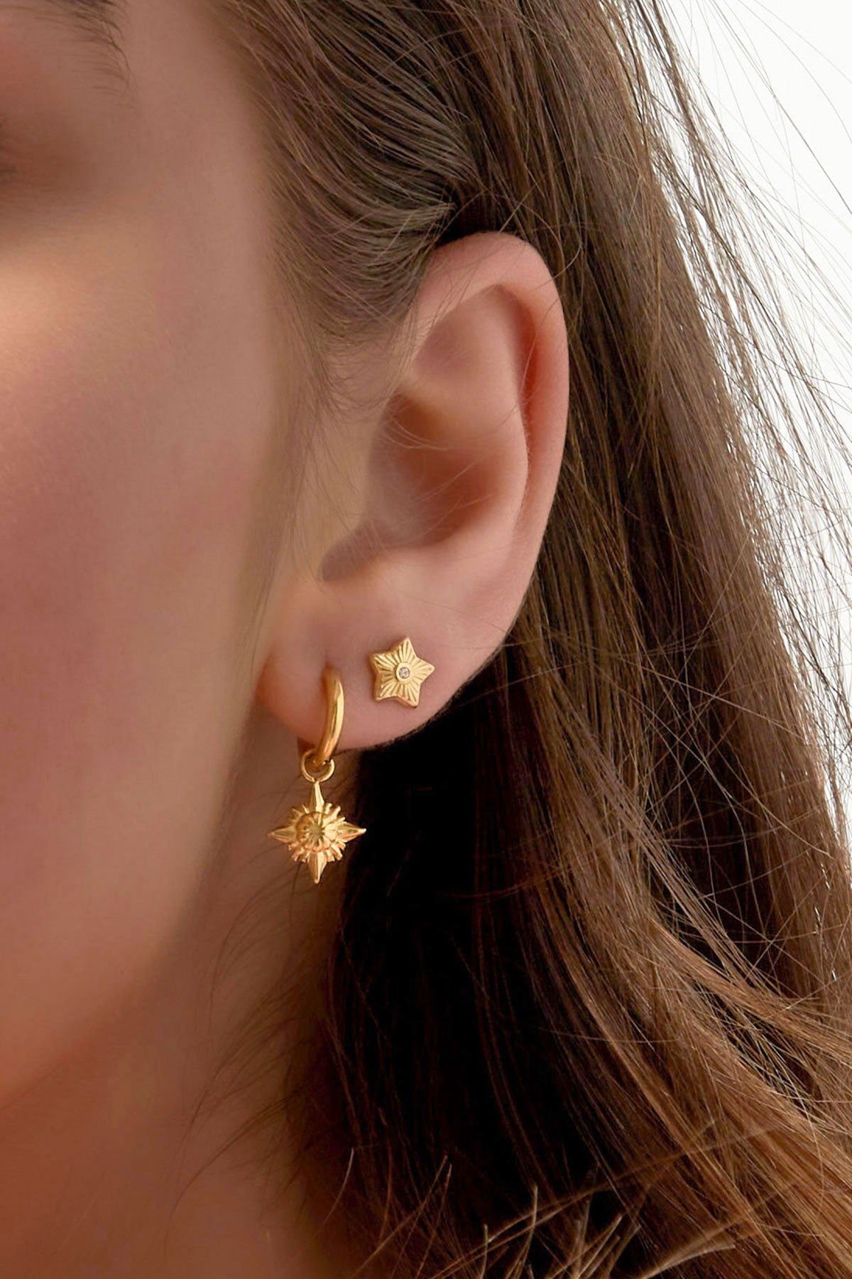 Ear studs star - Silver Color color