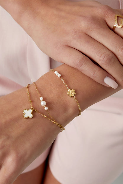 Armband Blume mit Perlen 