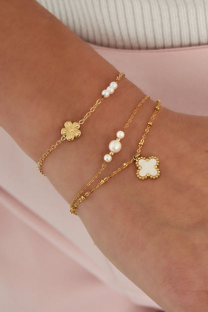 Armband Blume mit Perlen 