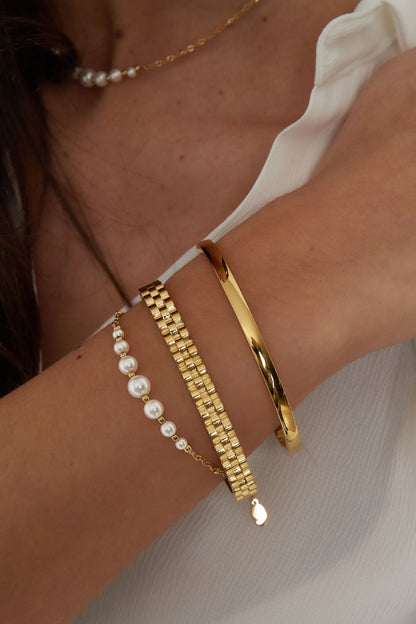 Perlen-Partyarmband – Goldfarbe - Goldfarbefarbe