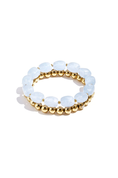 Bracelet set with asymmetrical beads