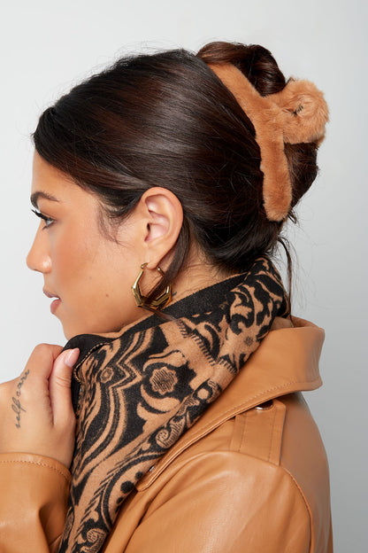Faux fur hair clip