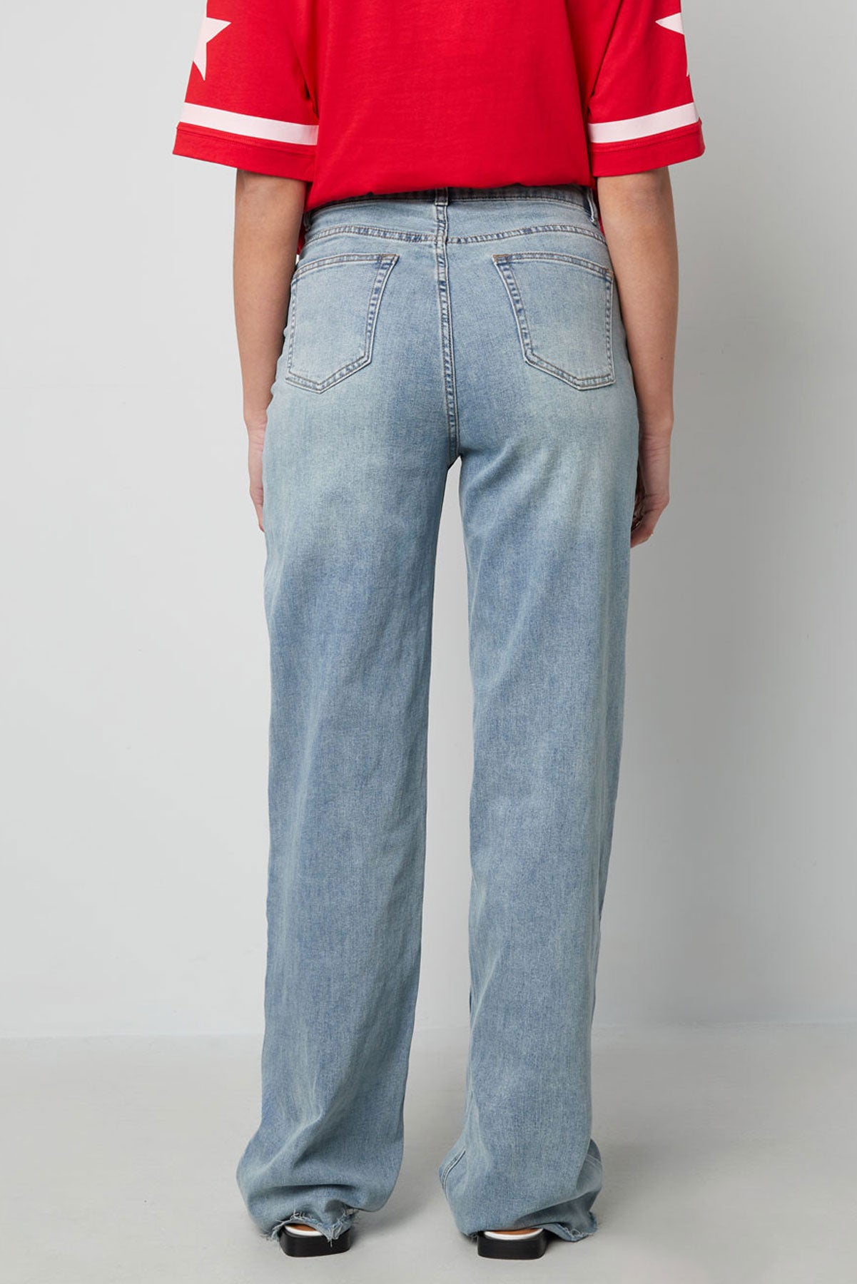 Cotton Woven Women's Straight Leg Pants Casual Solid Color
