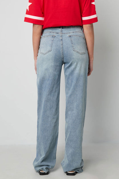 Cotton Woven Women's Straight Leg Pants Casual Solid Color