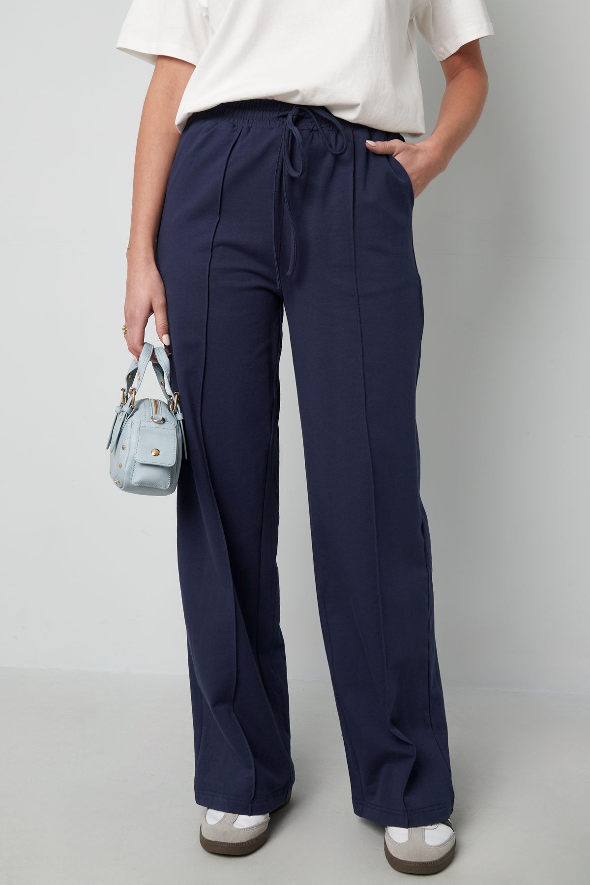 Cotton Women's Wide Leg Pants Comfortable Drawstring Waist
