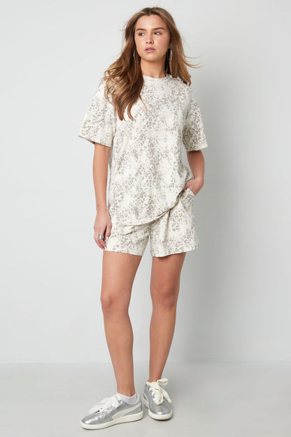 Cotton Women's T-shirt Oversized Leopard Print