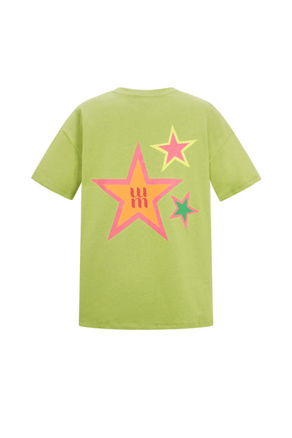 Cotton Women's T-shirt Casual Star Embroidery