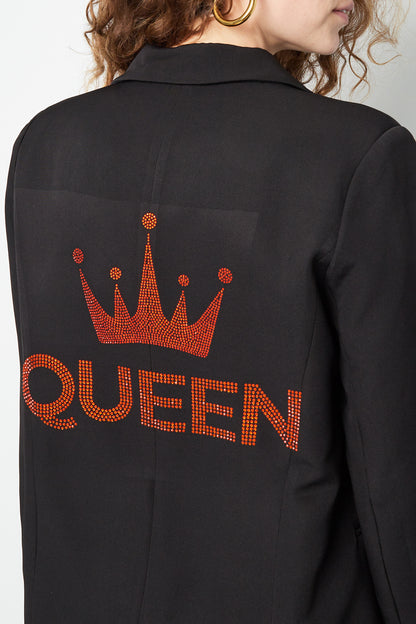 Polyester Women's Suit Blazer Crown Embroidery