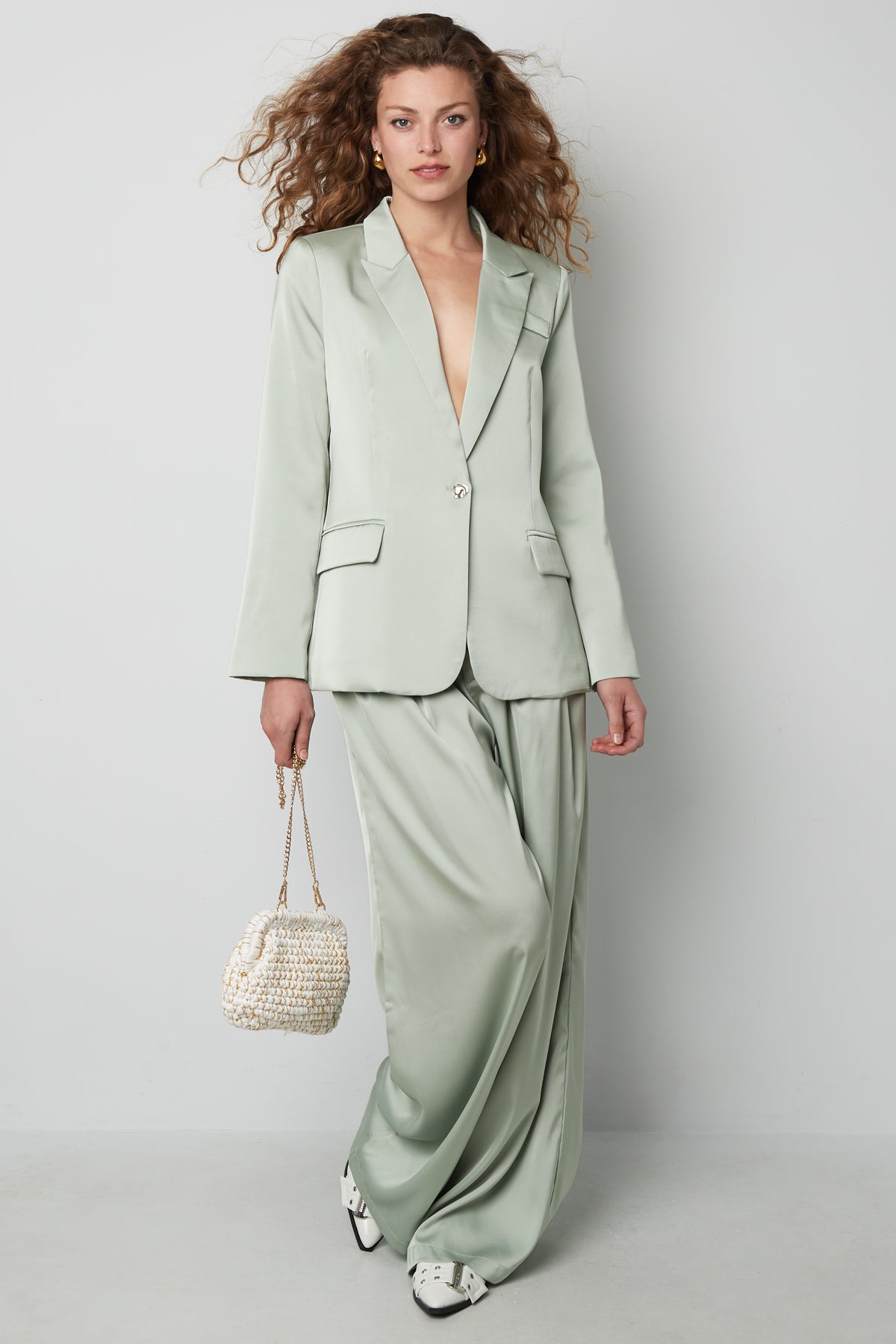 Polyester Women's Suit Set Satin Finish