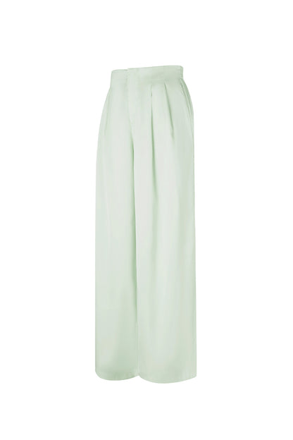 Woven Polyester Fiber Women's Straight Pants Casual Solid Color