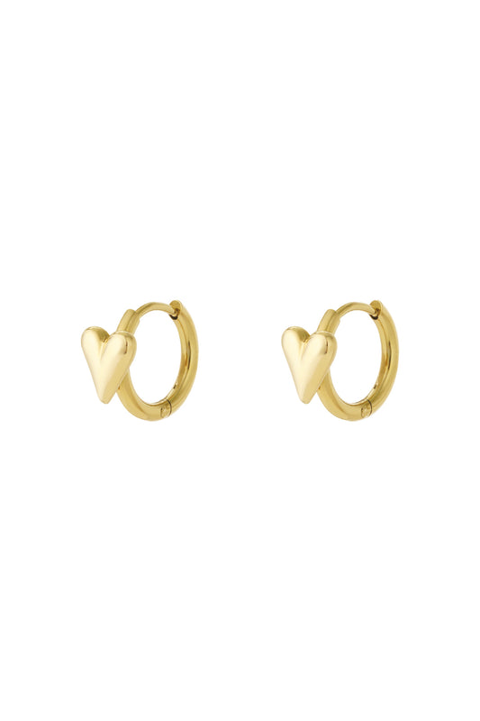 Hoop with mini heart earrings