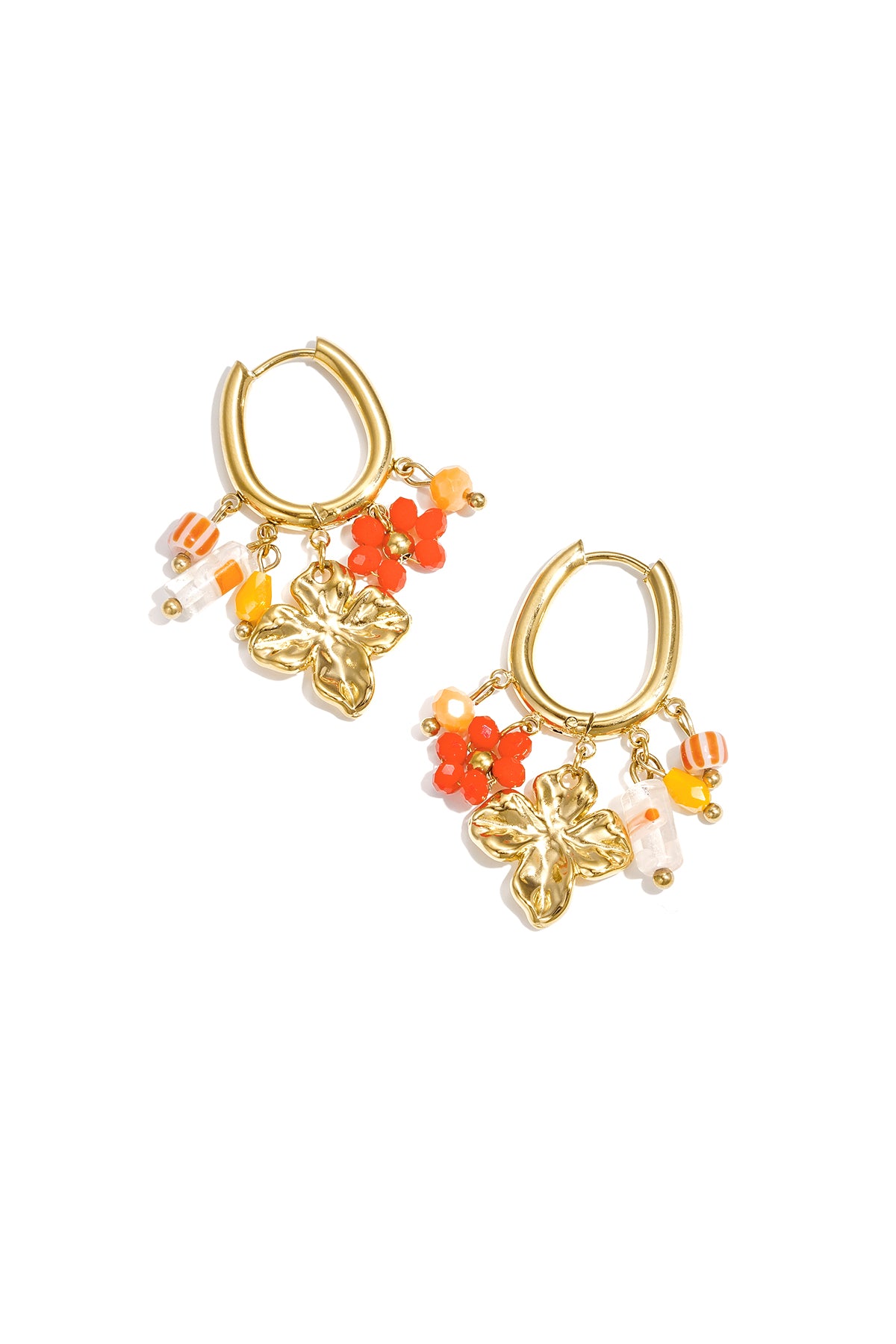 Stainless Steel Drop Earrings Flower Sweet Daily Romantic Series Women's jewelry
