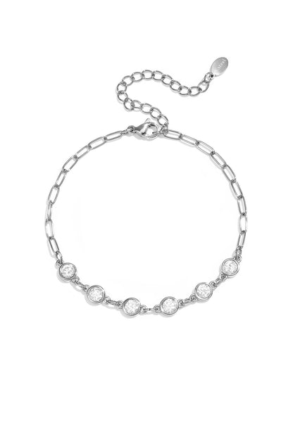 Gliederarmband mit runden Zirkonia-Steinen