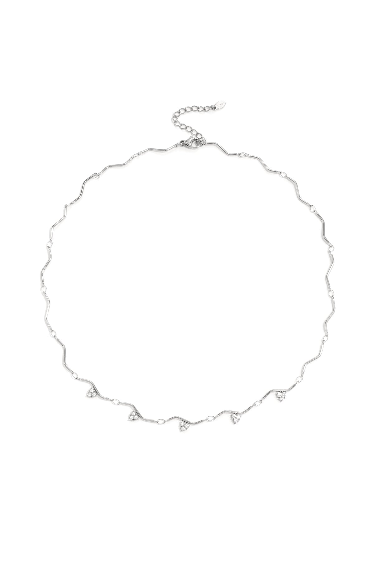 Necklace with zigzag pattern and stones