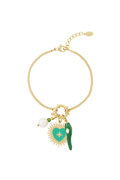 Green heart DIY bracelet