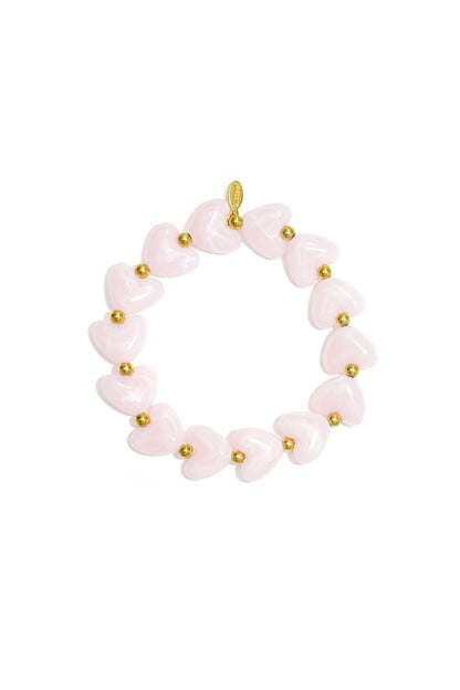 Elastic heart beaded bracelet