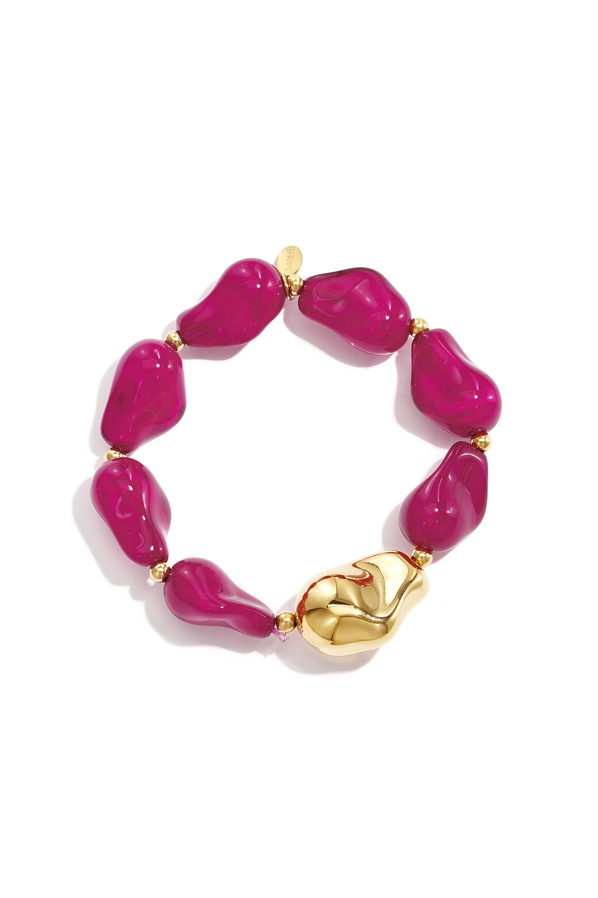 Edelstahl-Perlenarmbänder, unregelmäßige Form, lässige, schlichte Serie, Damenschmuck