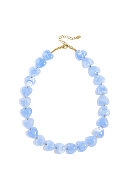 Necklace with heart-shaped beads