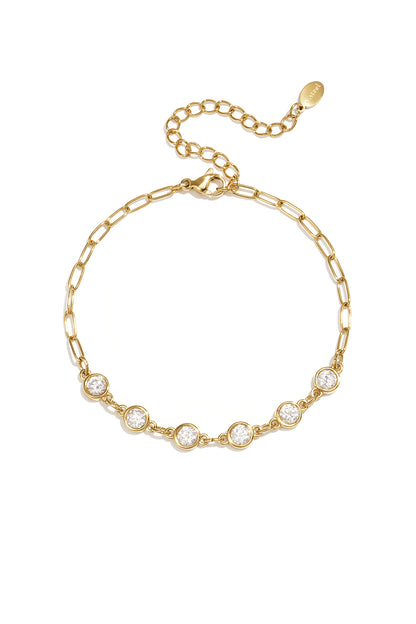 Gliederarmband mit runden Zirkonia-Steinen