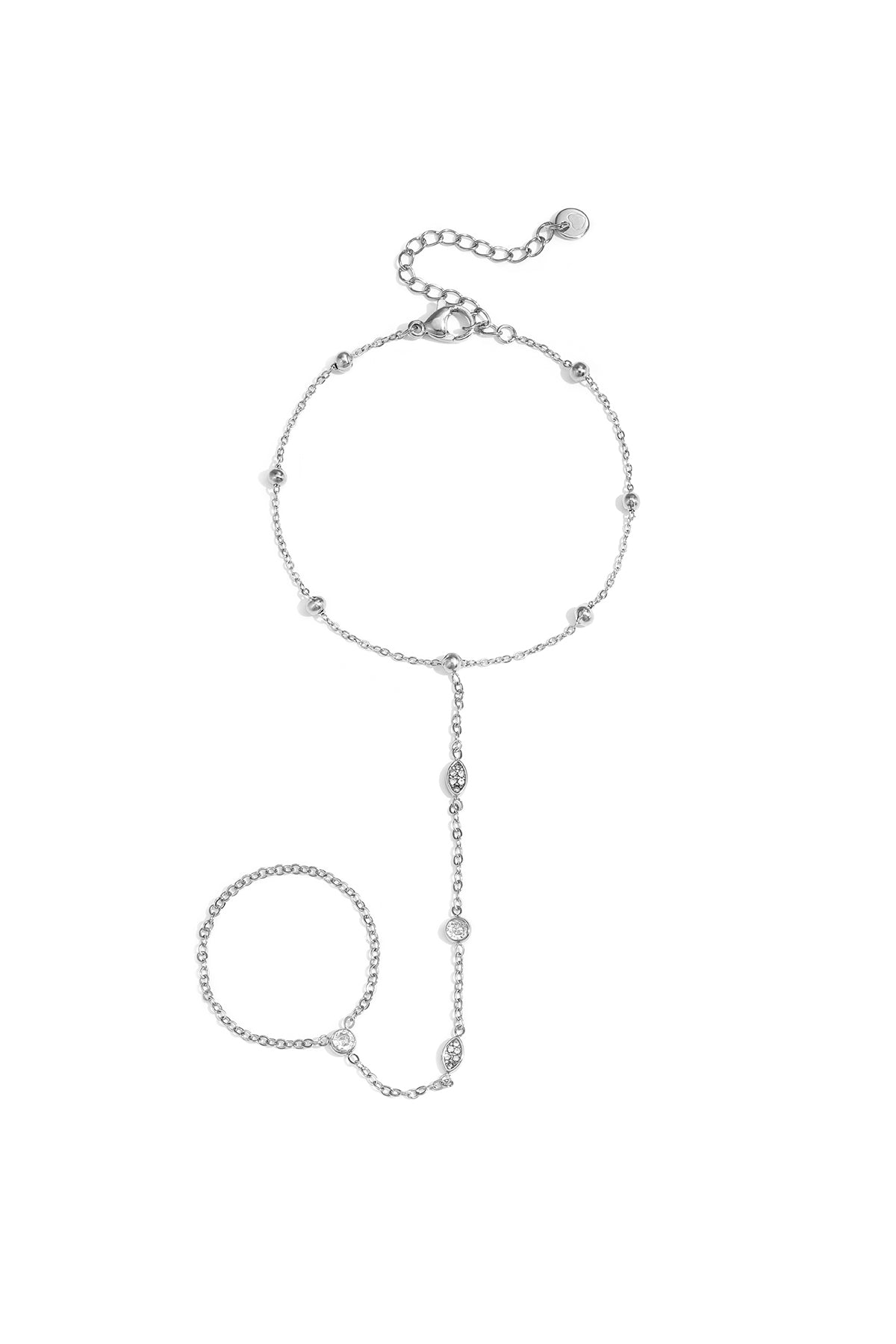 Handkette mit ovalen und runden Steinen
