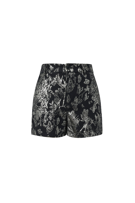 Woven Polyester Fiber Women's Shorts Elegant Floral Print