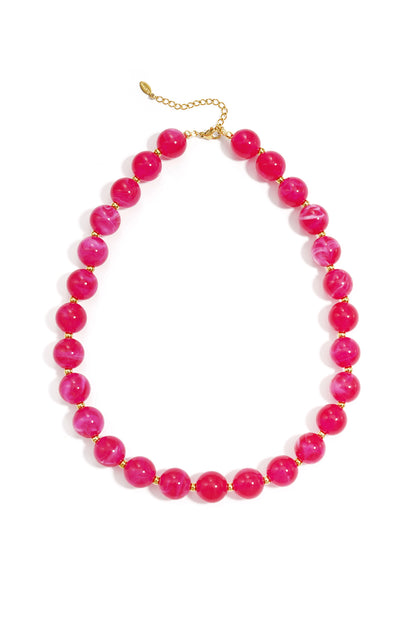Bead necklace with gold beads in between 13.5mm