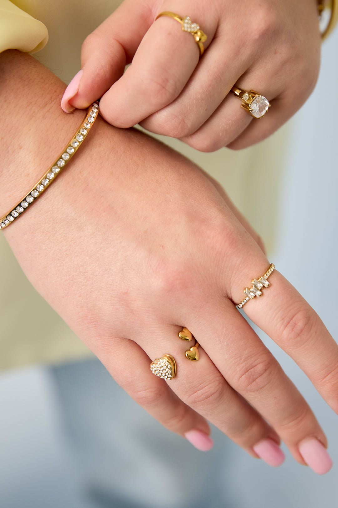 Statement-Ringe aus Edelstahl, Herz, schlichte Alltags-Serie, Damenschmuck