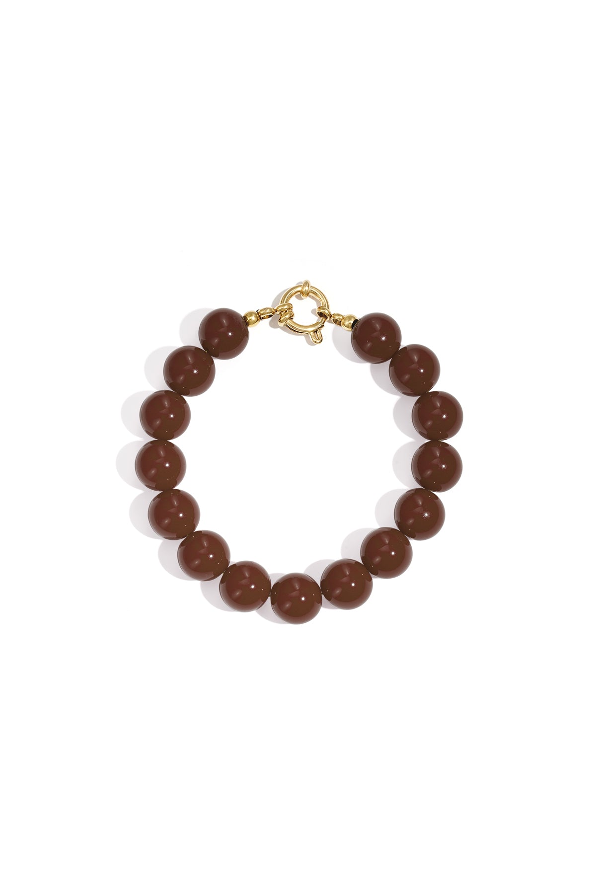 Necklace with medium beads and front closure-12mm