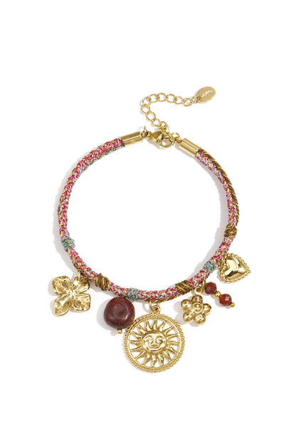 Stainless Steel Charm Bracelets Flower Casual Daily Simple Series Women's jewelry
