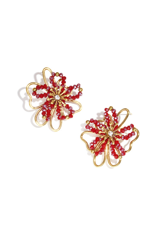 Stainless Steel Stud Earrings Flower Casual Daily Simple Series Women's jewelry
