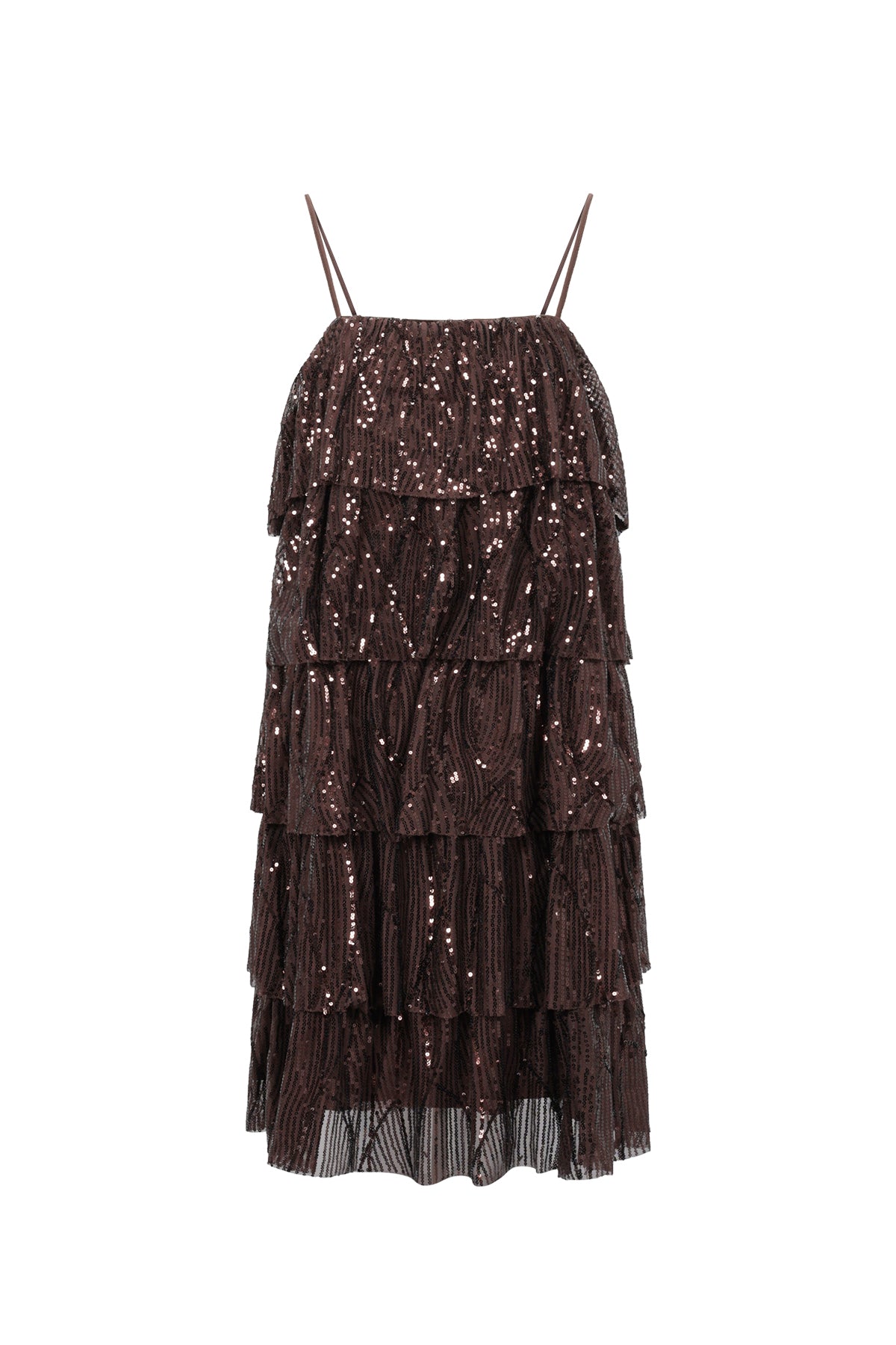 Woven Polyester Fiber Women's Mini Dress Elegant Sequins