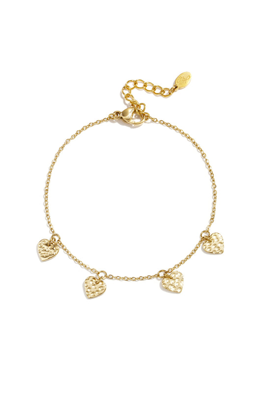 Edelstahl-Charm-Armbänder, Herz, lässige und schlichte Serie, Damenschmuck