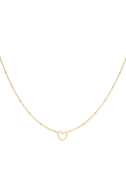 Minimalistische Halskette offenes Herz Goldfarbe Edelstahl