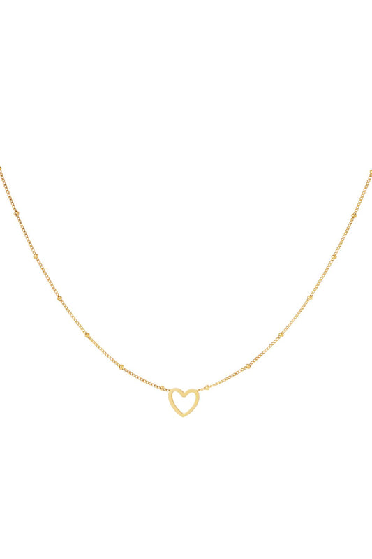Minimalistische Halskette offenes Herz Goldfarbe Edelstahl