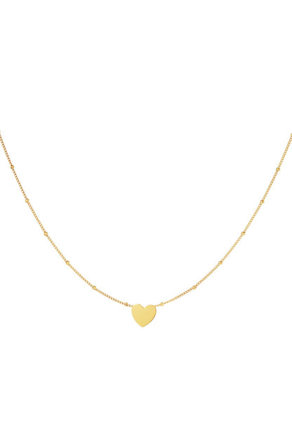 Minimalistic necklace heart Gold Color Stainless Steel