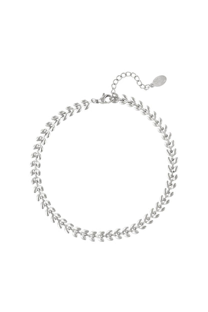 Anklet leafs Gold Color Stainless Steel