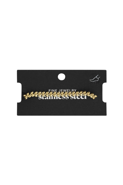 Anklet leafs Gold Color Stainless Steel