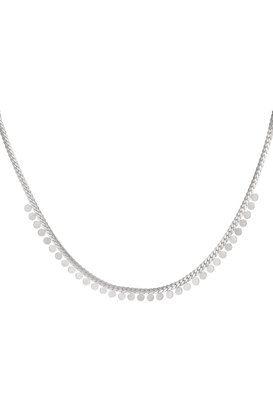 Necklace coins - Silver Color Stainless Steel