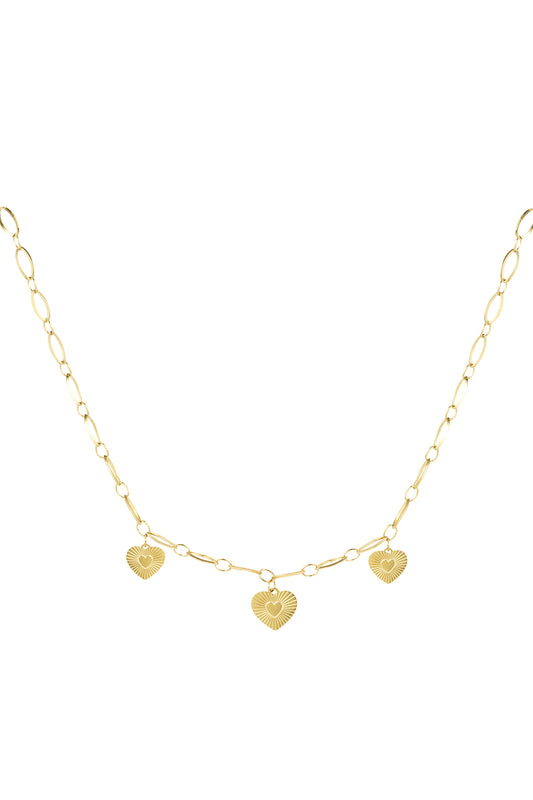 necklace three hearts coins