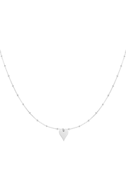necklace with balls and heart charm