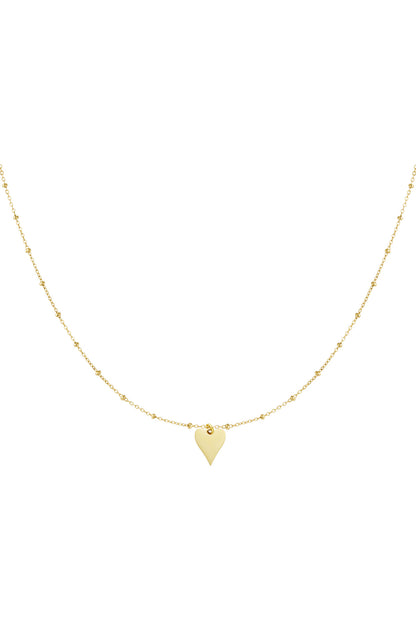 necklace with balls and heart charm
