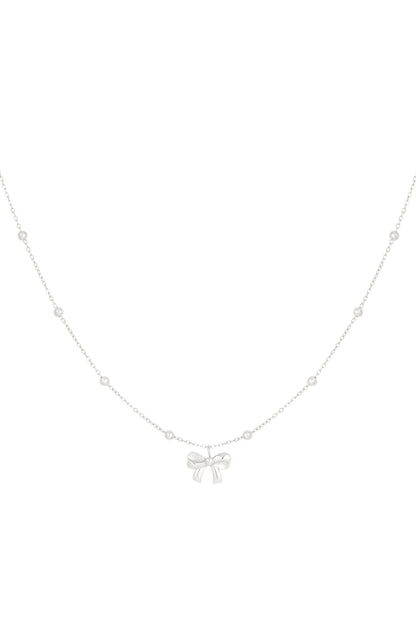 necklace with balls and bow