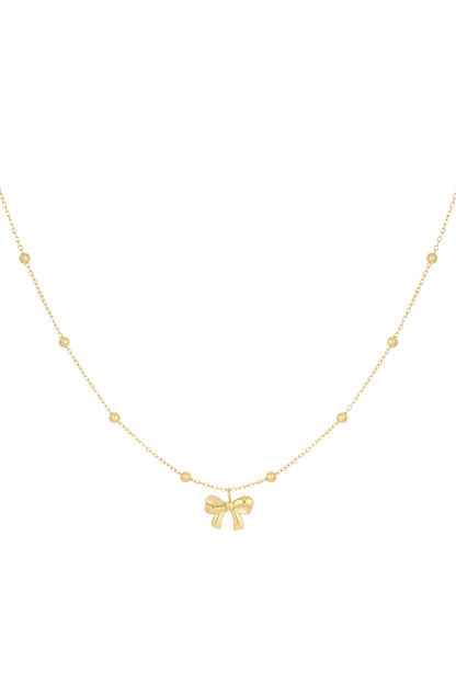 necklace with balls and bow